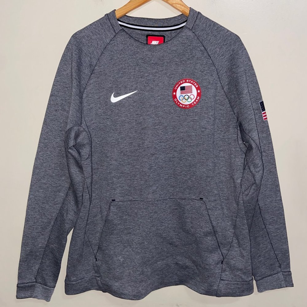 Nike Team USA 2016 Olympics Men's Tech Fleece Crew Sweatshirt Size L 807601-063